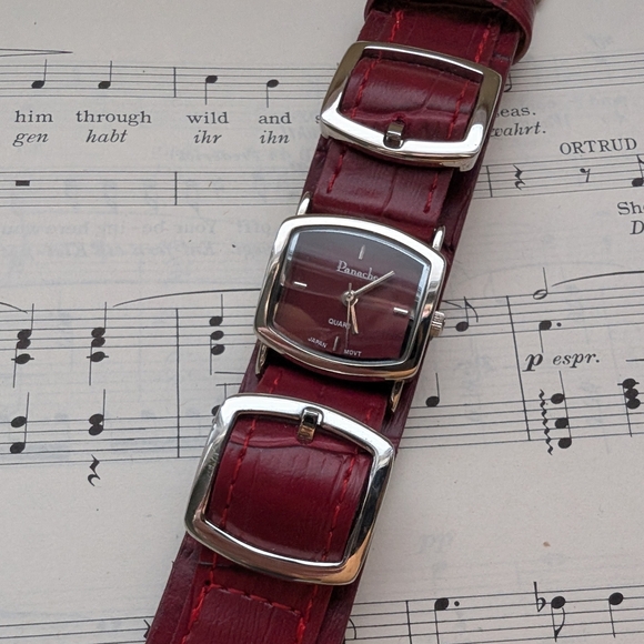 Pascal Red Leather Watch - Picture 8 of 10